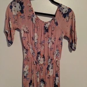 Pink floral romper/maxi combo